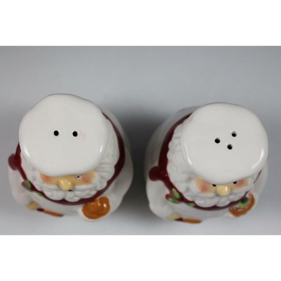 CIB Santa Chef Salt & Pepper Shaker Set Hand Painted Ceramic w/Box - Picture 6 of 9